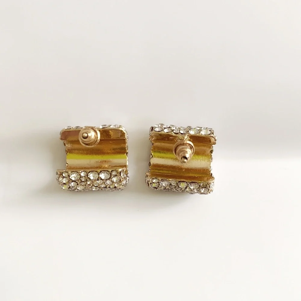 Chunky CZ Rhinestone Hoop Earrings - Picture 4 of 4